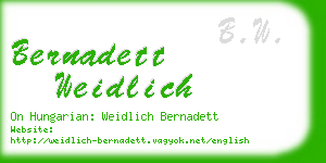 bernadett weidlich business card